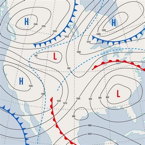 Weather forecast, meteorology isobar USA map 14041671 Vector Art at Vecteezy