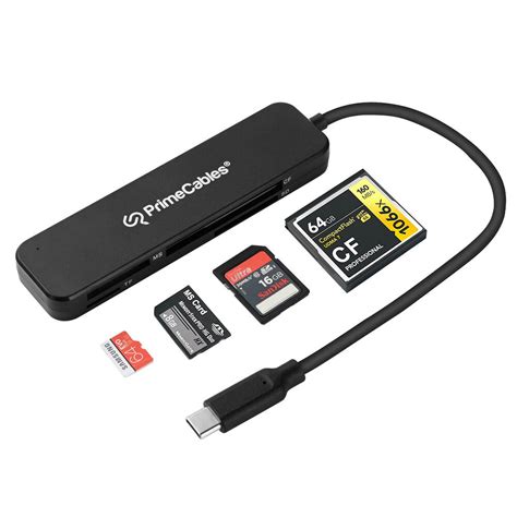 USB-C 3.0 5Gbps High Speed Memory Card Reader 4 in 1 SD/TF/MS/CF - PrimeCables®