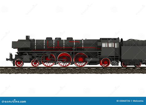 Steam Train Locomotive stock illustration. Illustration of rail - 43060726