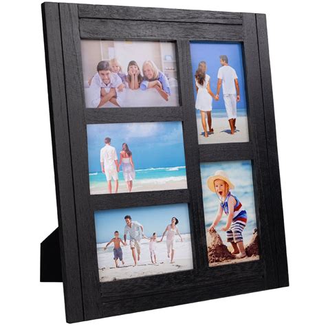 Excello Global Products Collage Picture Frames from Rustic Distressed Wood: Holds Five 4x6 ...