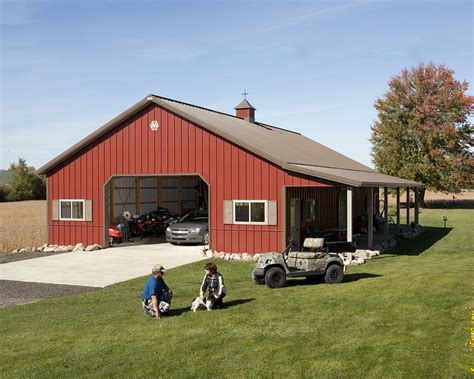 Morton Garage in Flint, MI. 36ft wide with 16ft door. Pole Barn Shop, Pole Barn Garage, Pole ...