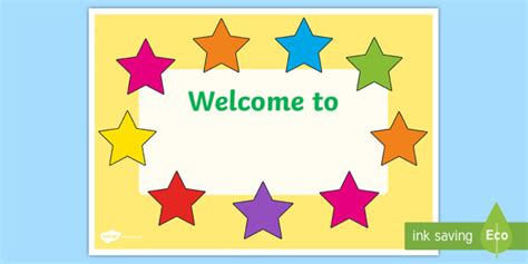 👉 Star-Themed Welcome Door Sign Display (Teacher-Made)