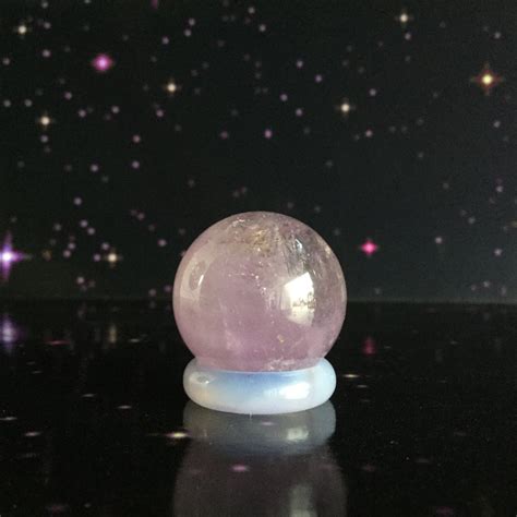 Amethyst Crystal ball, 1” gemstone sphere with stand