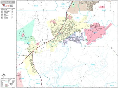 Fairfield California Wall Map (Premium Style) by MarketMAPS - MapSales