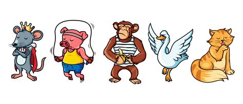 Premium Vector | Five character an arrogant animal