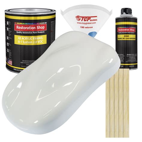 Restoration Shop - Pure White Acrylic Enamel Auto Paint, Complete Gallon Paint Kit, Single Stage ...