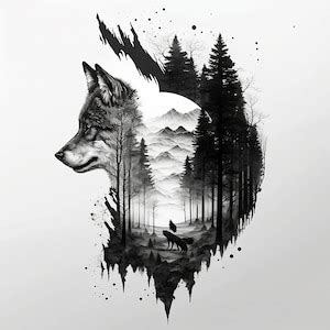 Wolf Tattoo Design White Background PNG File Download High Resolution ...