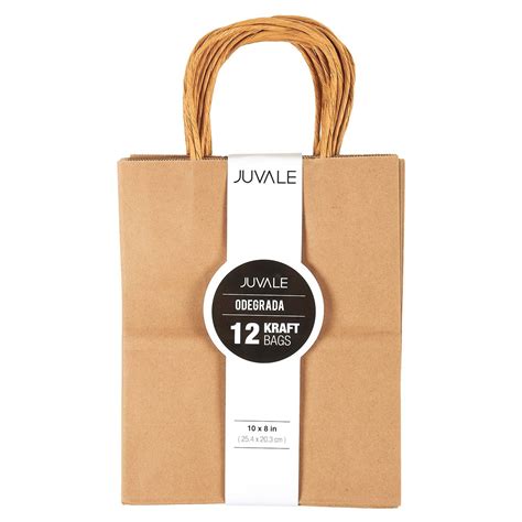 12-Count Brown Kraft Bags - Paper Bags with Handles, Great as Wedding ...