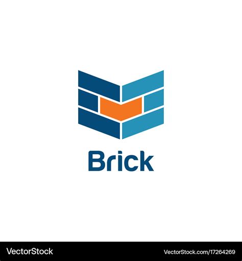 Brick building company logo Royalty Free Vector Image