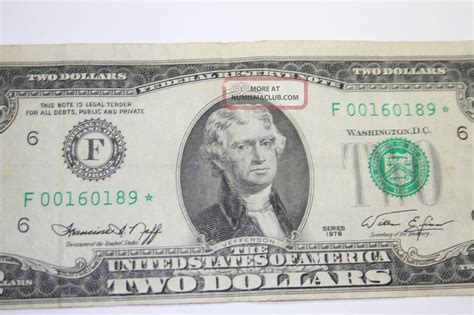 1976 Two Dollar Star Note Frb Atlanta $2 Bill Great Price