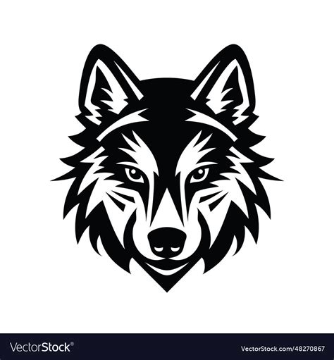 Wolf head logo template Royalty Free Vector Image