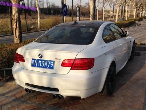 White BMW M3 Coupe has a License in China