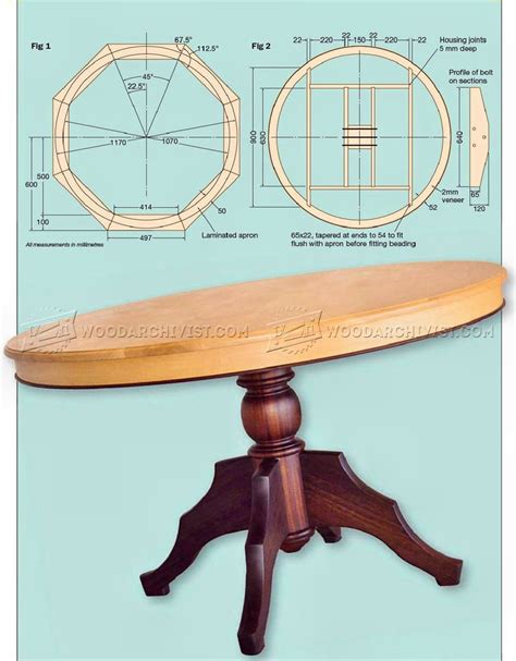 Round Dining Table Plans • WoodArchivist