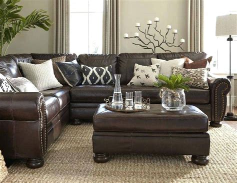 Green Color Schemes Of Gray Living Room Elegant Dark Leather Sofa Decorating Ide… | Leather sofa ...