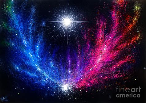 Space beauty. Blue-pink galaxy. Non-standard shape Painting by Sofia Goldberg - Fine Art America