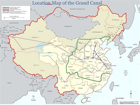 Grand canal China map - Map of China grand canal (Eastern Asia - Asia)