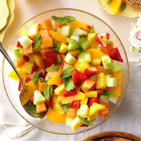 Fresh Fruit Bowl Recipe -The glorious colors used here make this a great summer salad. Slightly ...