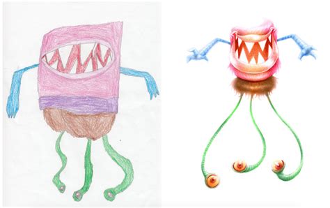 Artists Reimagine Children's Monster Drawings to Promote Creativity | Monster drawing, Childrens ...