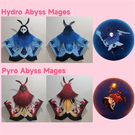 Genshin Impact Cryo Pyro Electro Hydro Abyss Mages Cosplay Costume ...