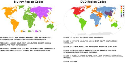 DVD & Blu Ray Region Codes & Locations | Southeast asia, Japan, Region