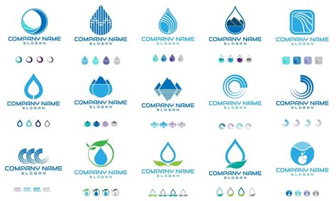 Water Logo Set Design Vector 9210487 Vector Art at Vecteezy