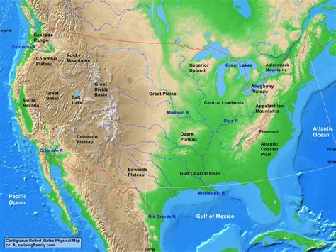 Appalachian Mountains Physical Map - United States Map States District