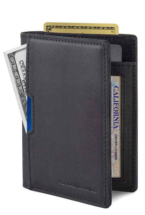 Wallets for Men Slim Mens leather RFID Blocking Minimalist Card Front Pocket Bifold Travel Thin ...