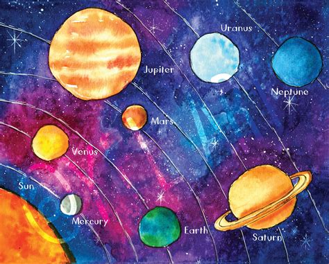 Solar System Watercolor at PaintingValley.com | Explore collection of Solar System Watercolor