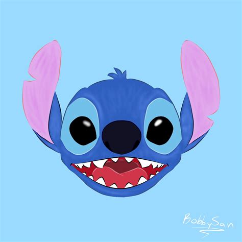 Here's a drawing of Stitch. I made it on my phone. It took me about 2 or 3 hours to draw it ...