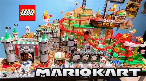 Huge LEGO Motorized Mario Kart Rollercoaster with Custom Characters