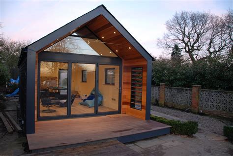 Modern Garden Office with black and cedar cladding | Designed and Built by White Peak Design and ...