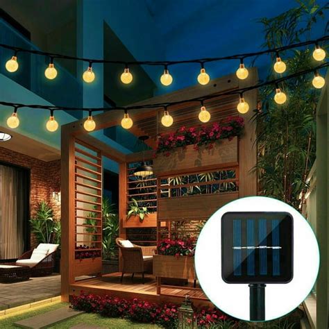 21Ft 30 LED Solar Fairy String Lights, Outdoor Pathway Landscape Night ...