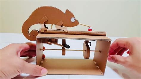 How to make automata toy from cardboard (DIY Chameleon) / 박스로 카멜레온 오토마타 만들기 / オートマタ/ Among Us ...