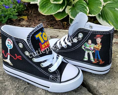 Toy Story Shoes Buzz Woody Forky Personalized Black High - Etsy