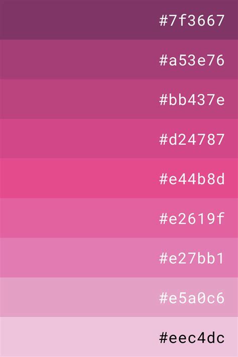 Pink color palette in 2023 | Color palette pink, Hex color palette ...