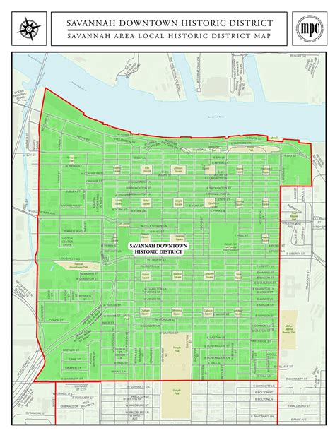 Savannah Historic District Map | Campus Map