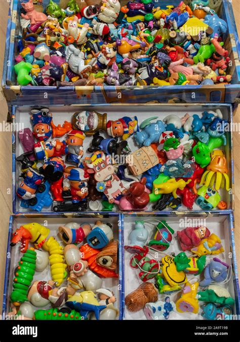 Collection of old Kinder egg toys Stock Photo - Alamy