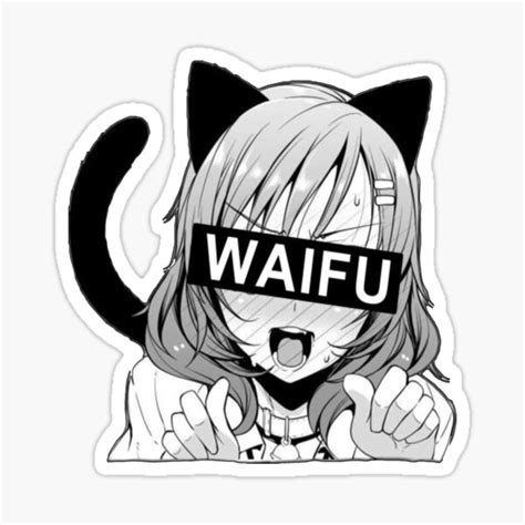 "WAIFU CATGIRL - ANIME MANGA" Sticker by pepecharls | Redbubble