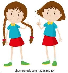 Little Girl Long Short Hair Illustration Stock Vector (Royalty Free) 324655040 | Shutterstock