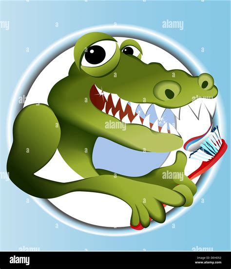 Crocodile cleaning teeth Stock Photo - Alamy