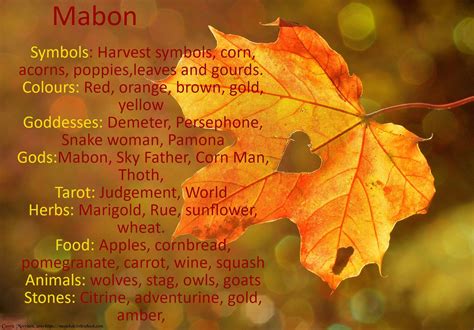 Mabon Correspondences | Mabon, Sabbats, Correspondence