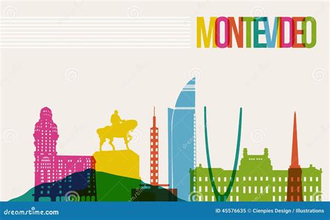 Montevideo Skyline And Landmarks Silhouette Vector Illustration | CartoonDealer.com #118920336