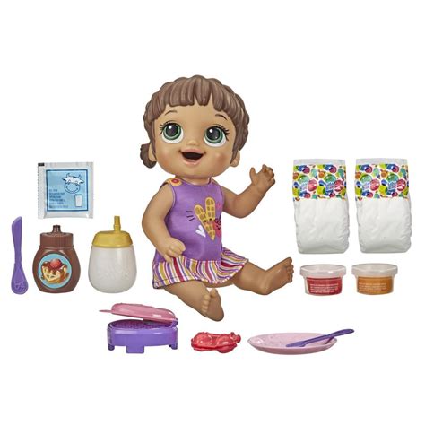 Baby Alive Breakfast Time Baby Doll, Accessories, Drinks, Wets, Eats, Brown Hair Toy for Kids ...