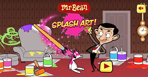 🕹️ Play Mr. Bean Splash Art Game: Free Online Mr. Bean Coloring ...