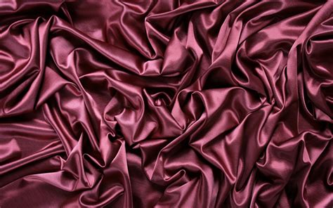 Download wallpapers 4k, dark pink silk texture, wavy fabric texture ...