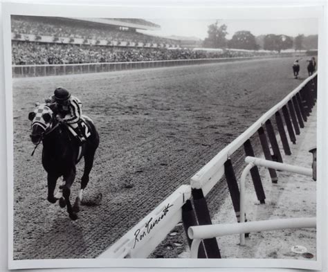 Ron Turcotte Autographed Secretariat Triple Crown 20x16 B&W Photograph ...