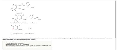 Solved The synthesis of furosemide begins with treatment | Chegg.com