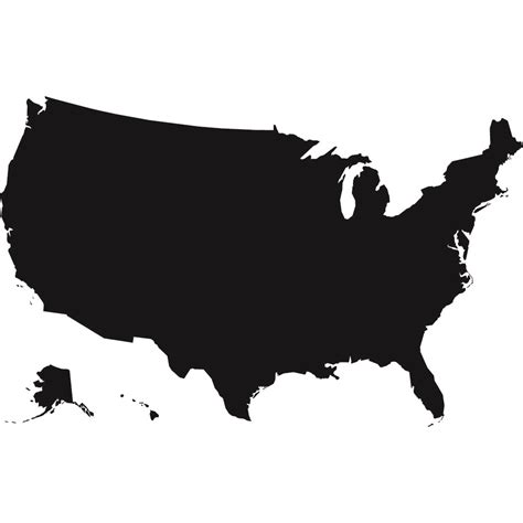 Us map black and white usa map clip art image #28428