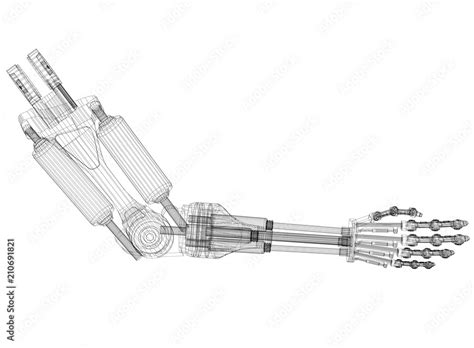 Robotic Arm Concept Architect Blueprint - isolated Stock Illustration | Adobe Stock