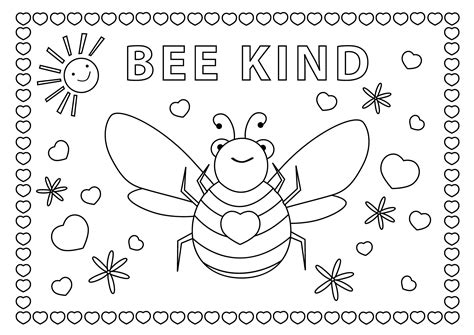 Bee Kind Coloring Coloring Pages